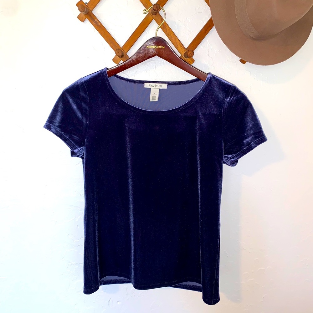 White House Back Market Blue Velvet Y2K Tee S